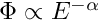 $ \Phi \propto E^{-\alpha} $